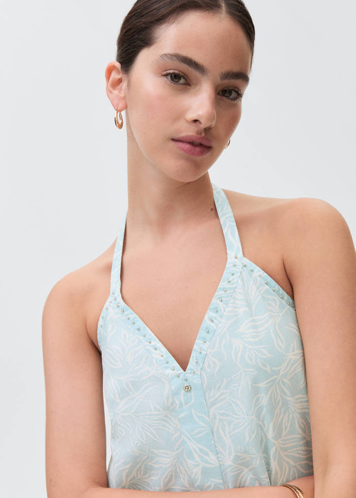 Long beaded dress — Turquoise