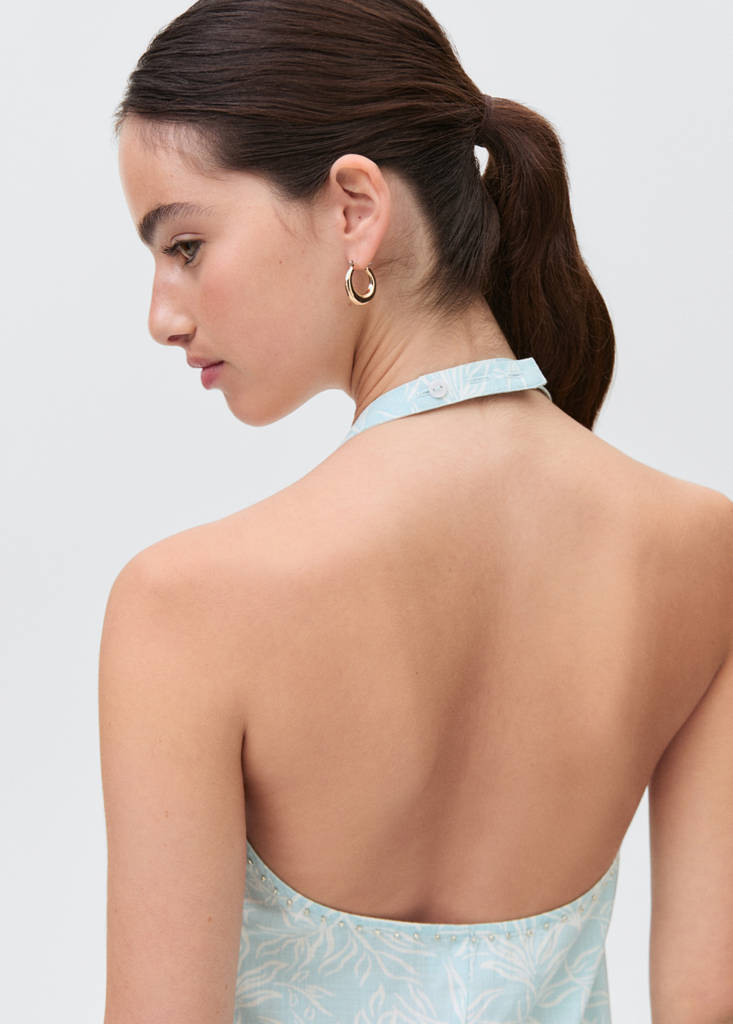 Long beaded dress — Turquoise