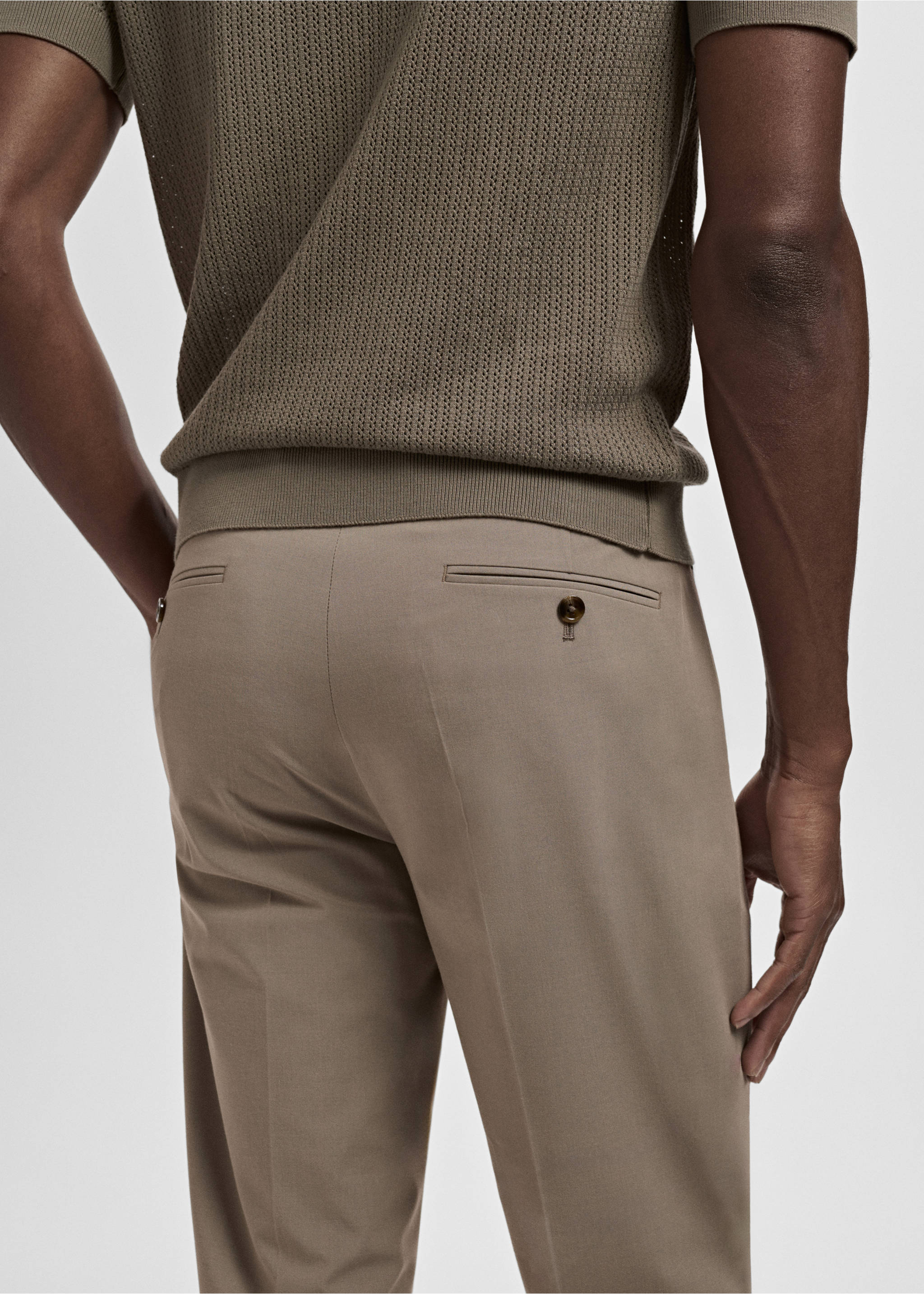 米兰修身版型西装裤 - null, 灰貂色. Ref: 17051184-00.