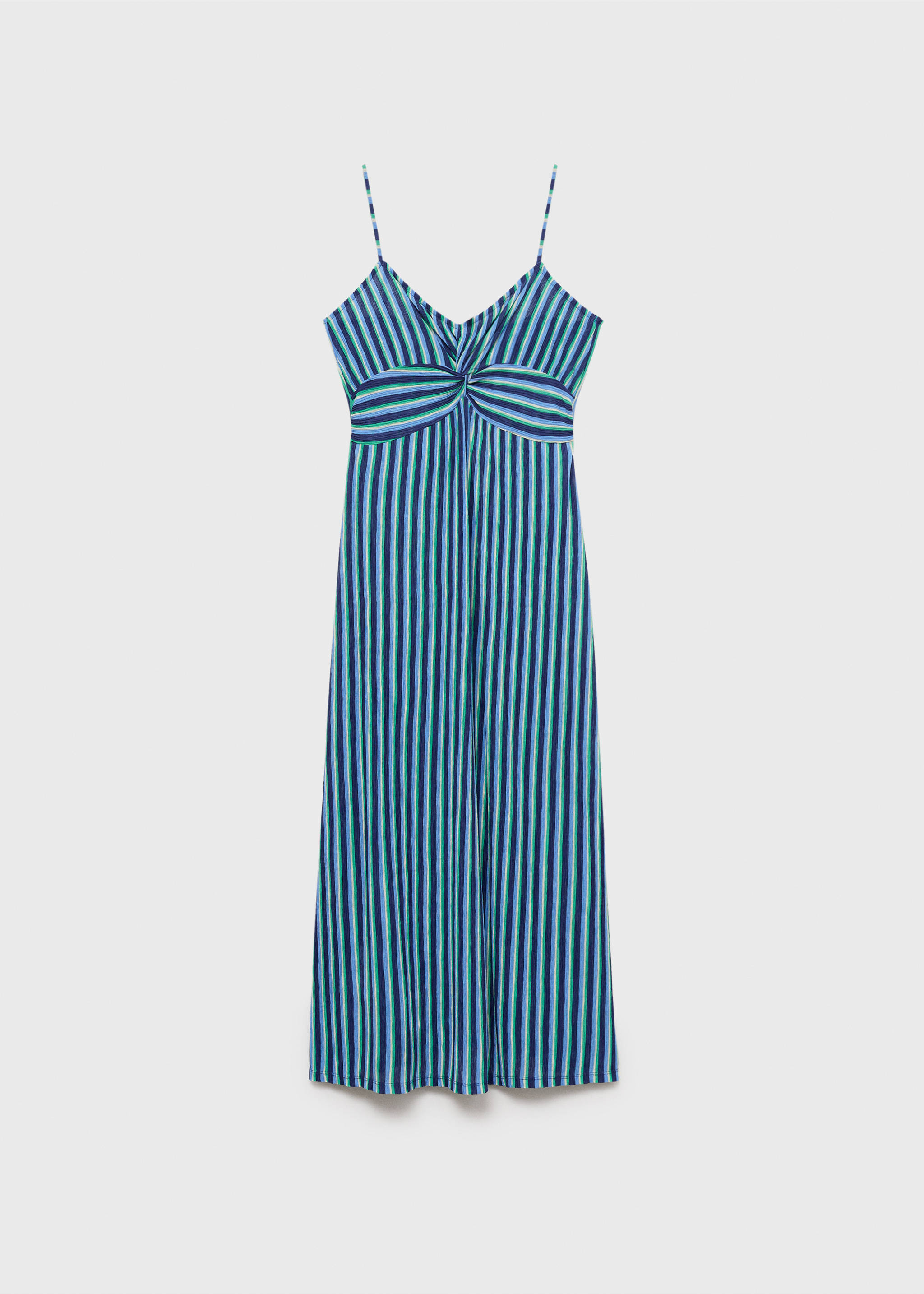 Striped gathered dress - Article without model, Blue. Ref: 17051185-00.