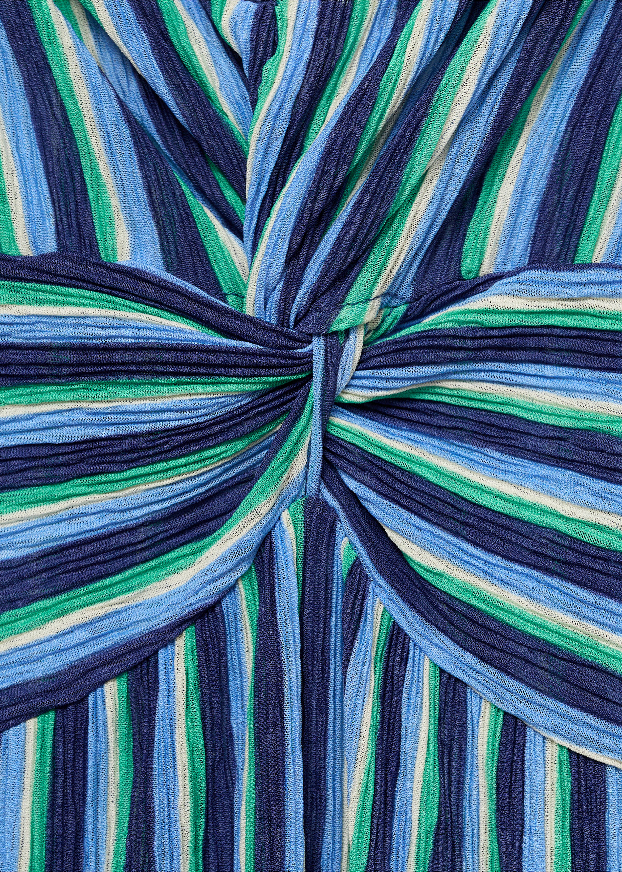 Striped gathered dress - Details of the article 0, Blue. Ref: 17051185-00.