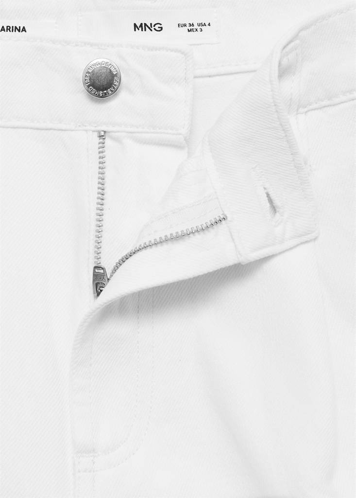 Mid-rise denim bermuda shorts with pleats — Off White