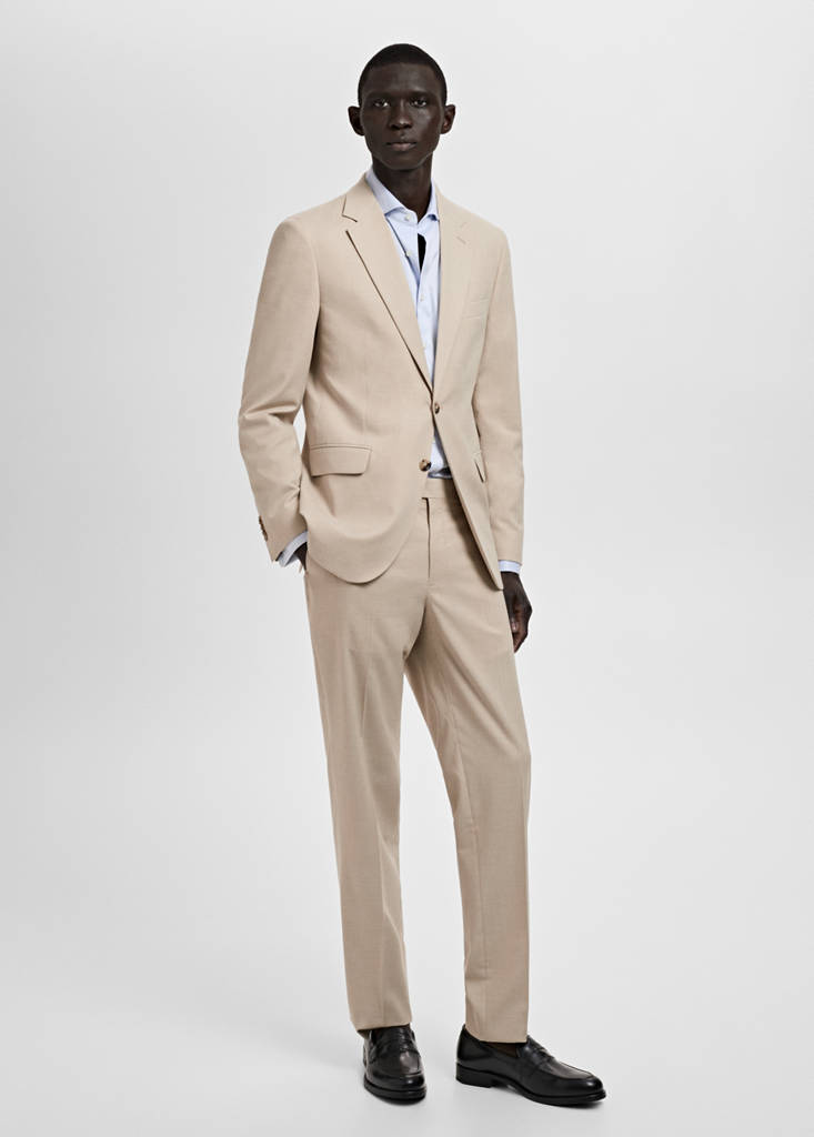 Milan slim-fit suit jacket — Beige