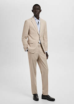 Milan slim-fit suit jacket — Beige 2