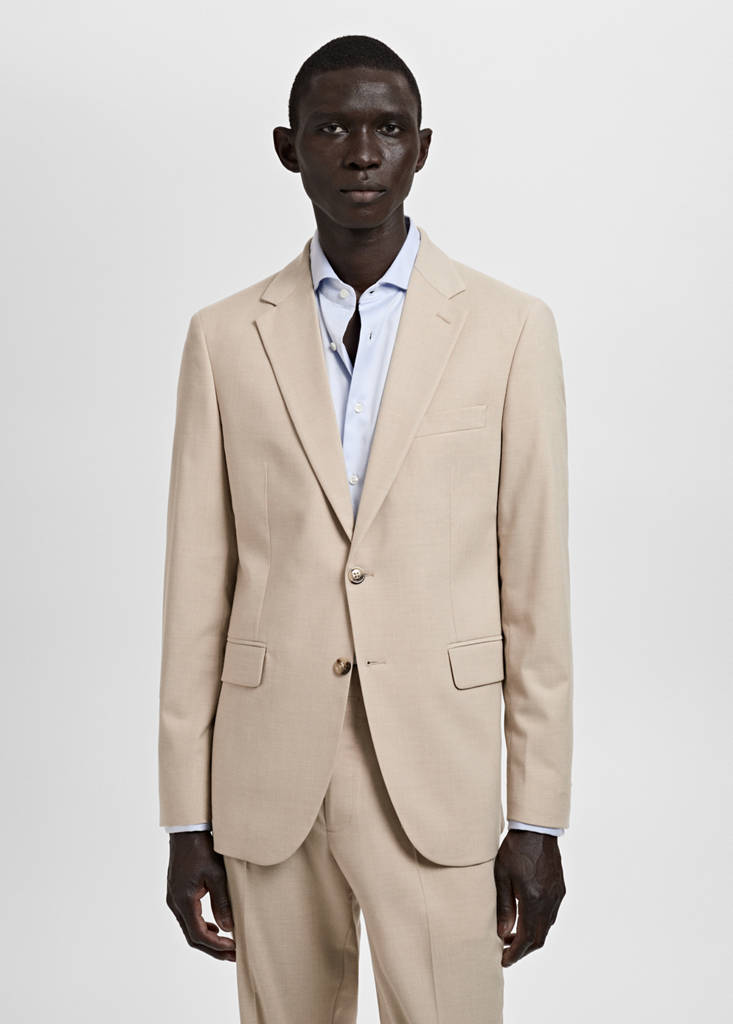 Milan slim-fit suit jacket — Beige