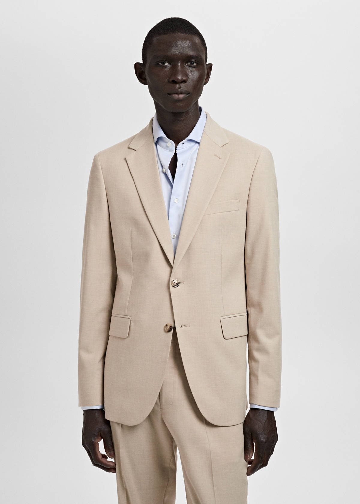 Milan slim-fit suit jacket — Beige