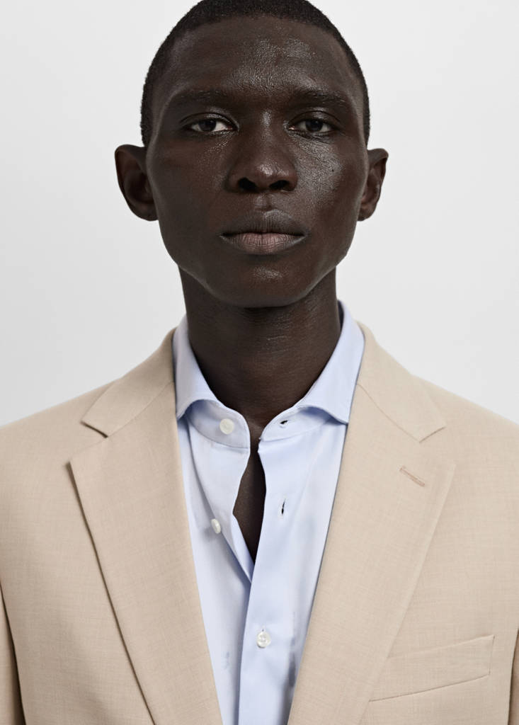 Milan slim-fit suit jacket — Beige