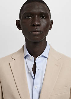 Milan slim-fit suit jacket — Beige 4