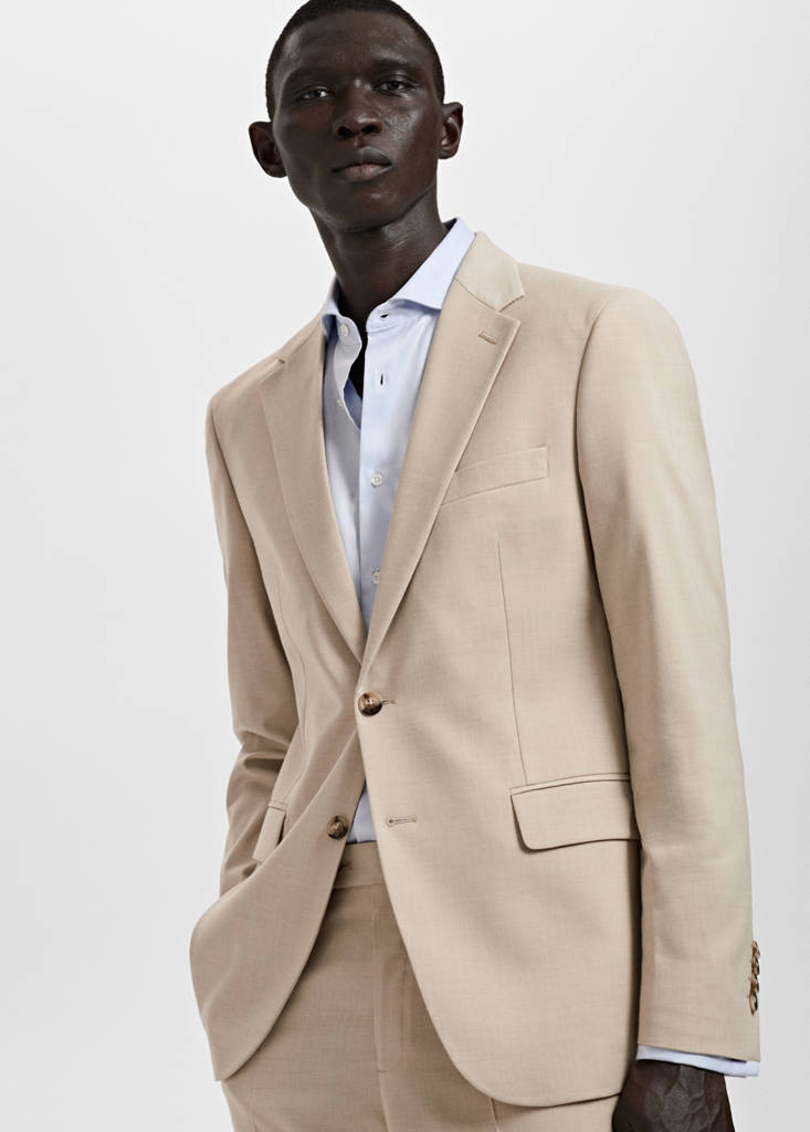 Milan slim-fit suit jacket — Beige