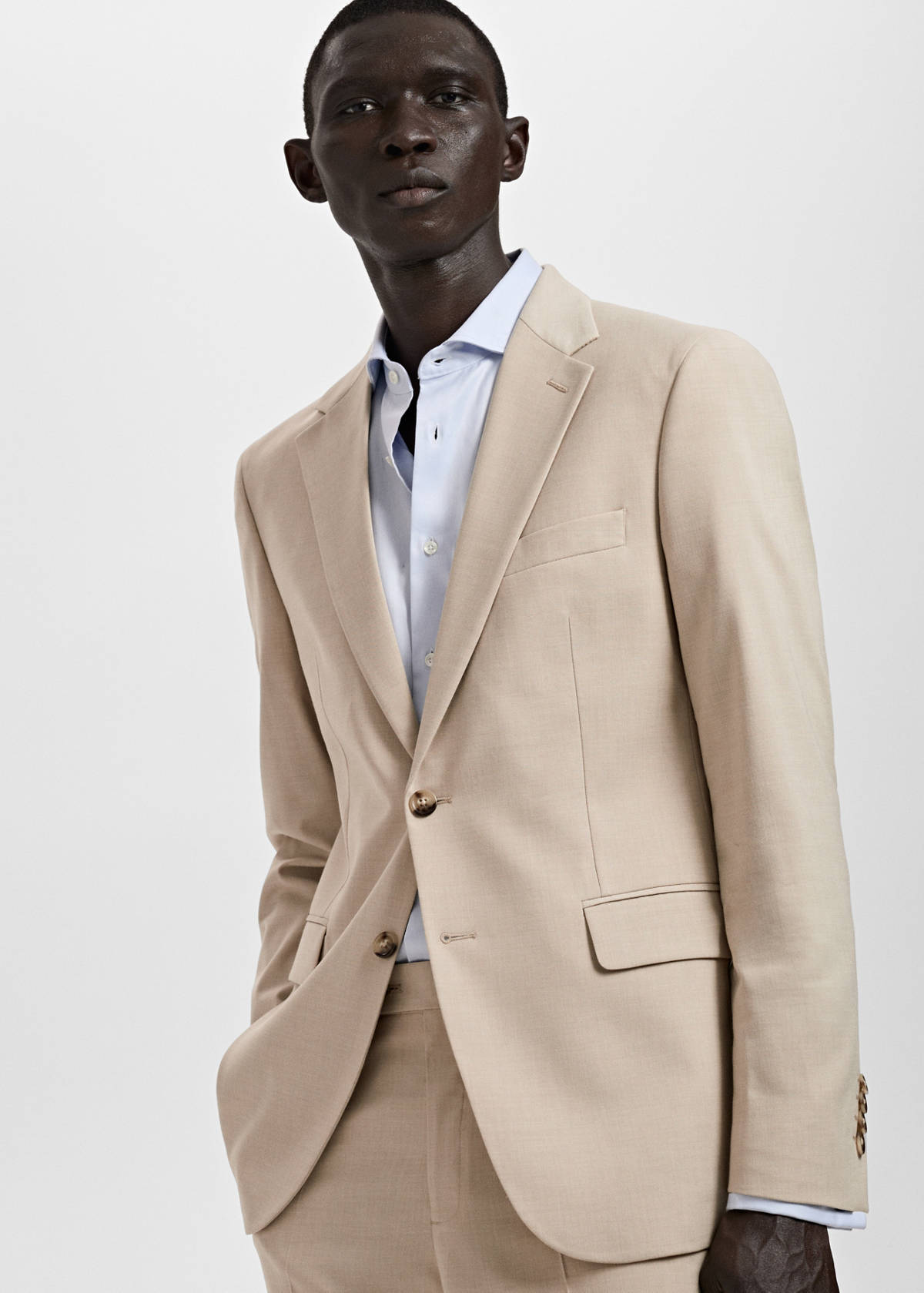 Milan slim-fit suit jacket — Beige