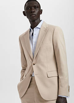 Milan slim-fit suit jacket — Beige 6