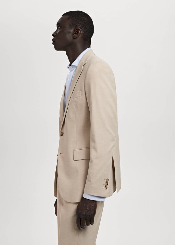 Milan slim-fit suit jacket — Beige