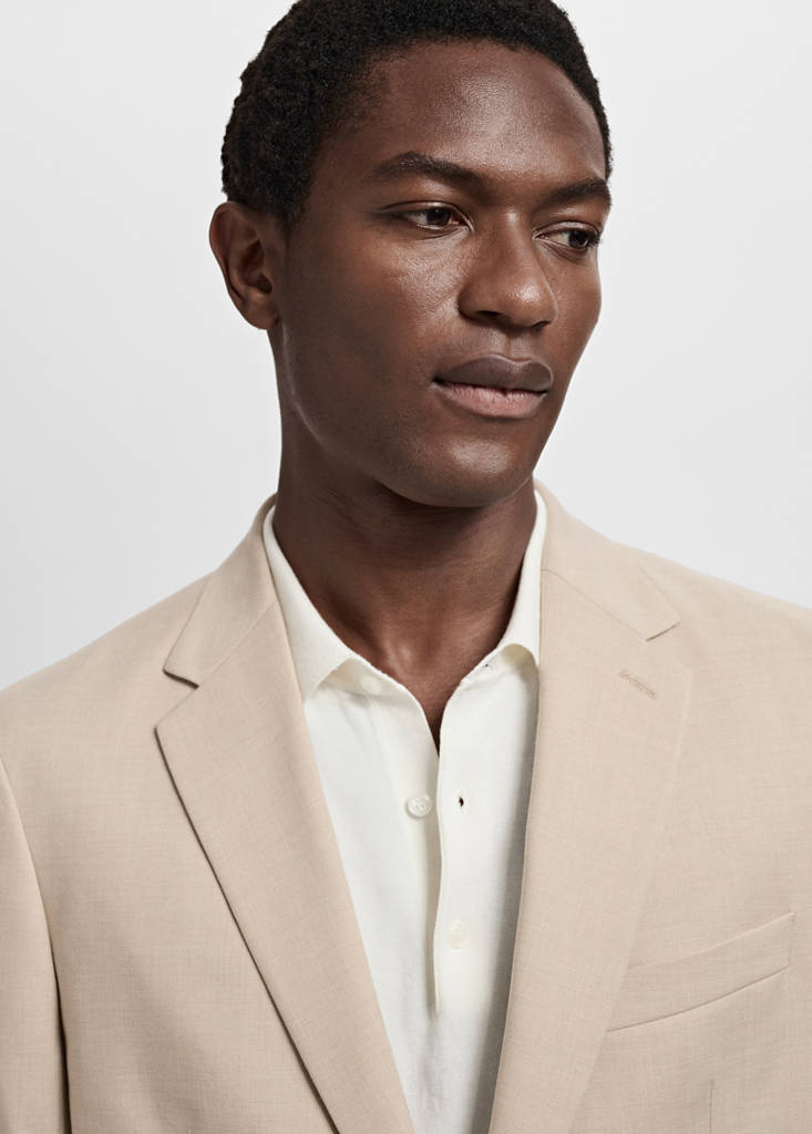 Milan slim-fit suit jacket — Beige