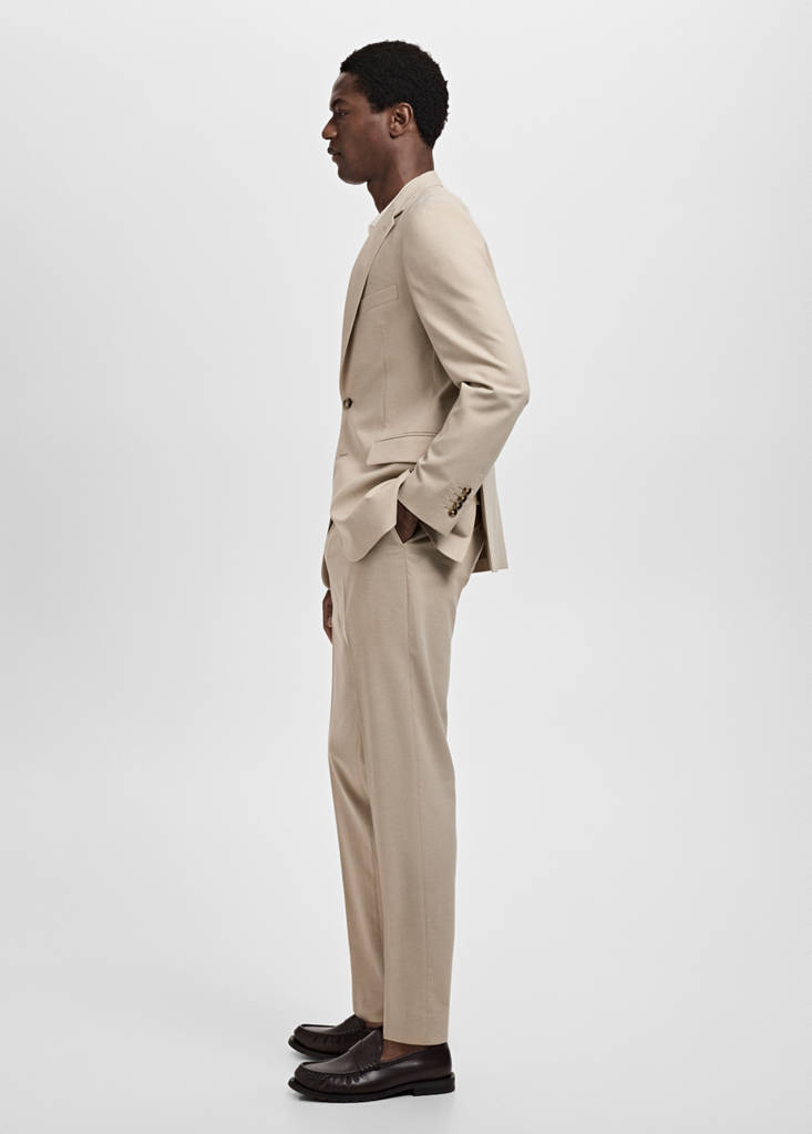 Milan slim-fit suit jacket — Beige