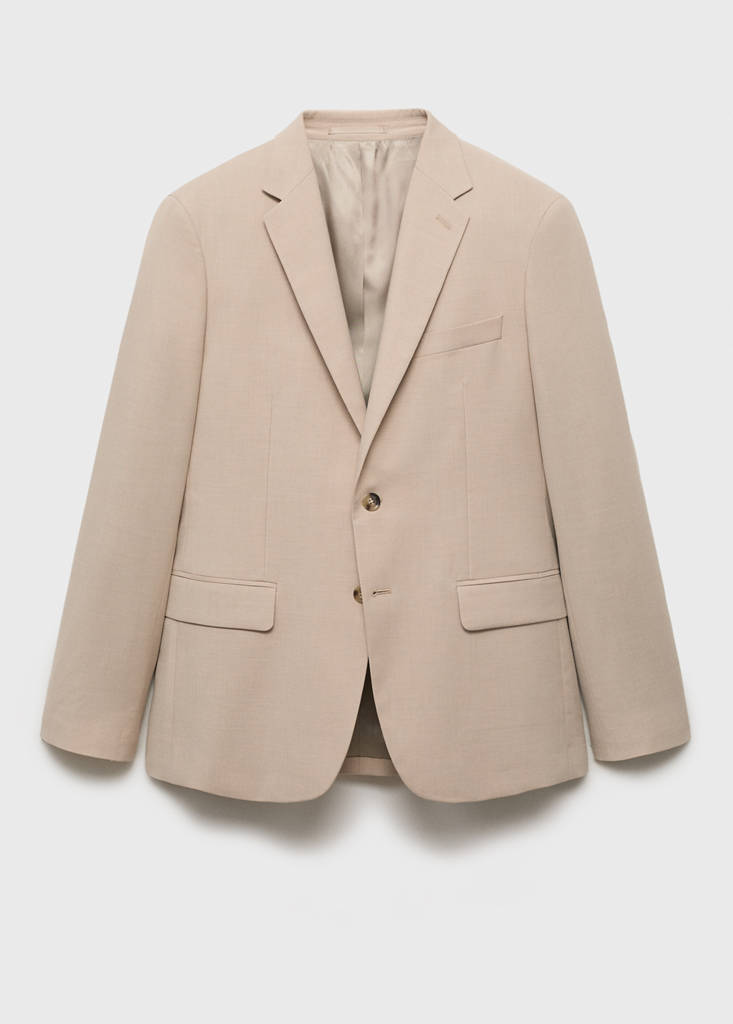 Milan slim-fit suit jacket — Beige