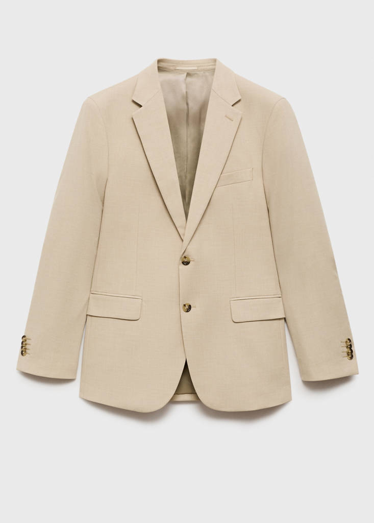 Milan slim-fit suit jacket — Beige