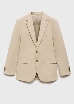 Milan slim-fit suit jacket — Beige 7