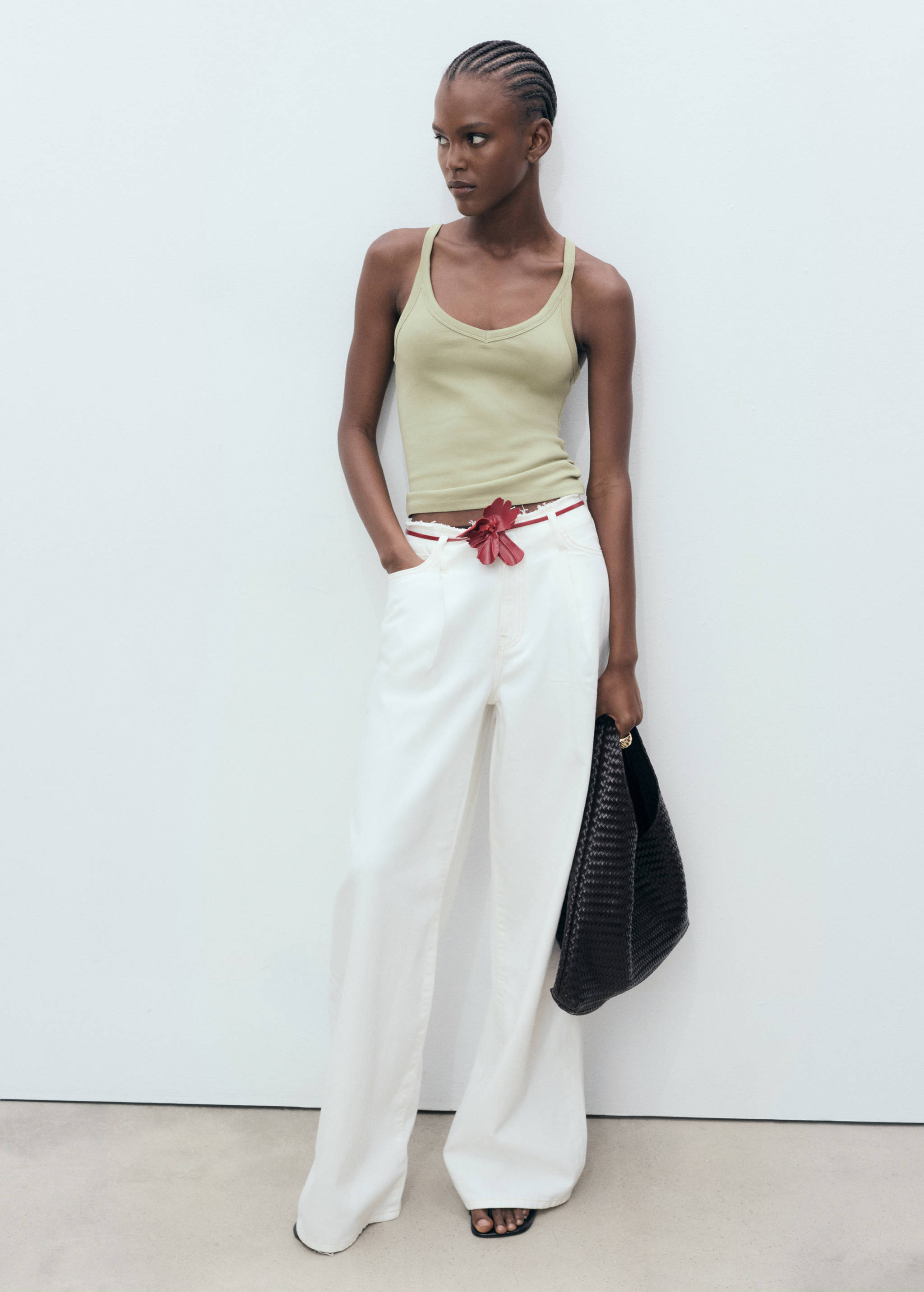 Cotton top with straps - General plane