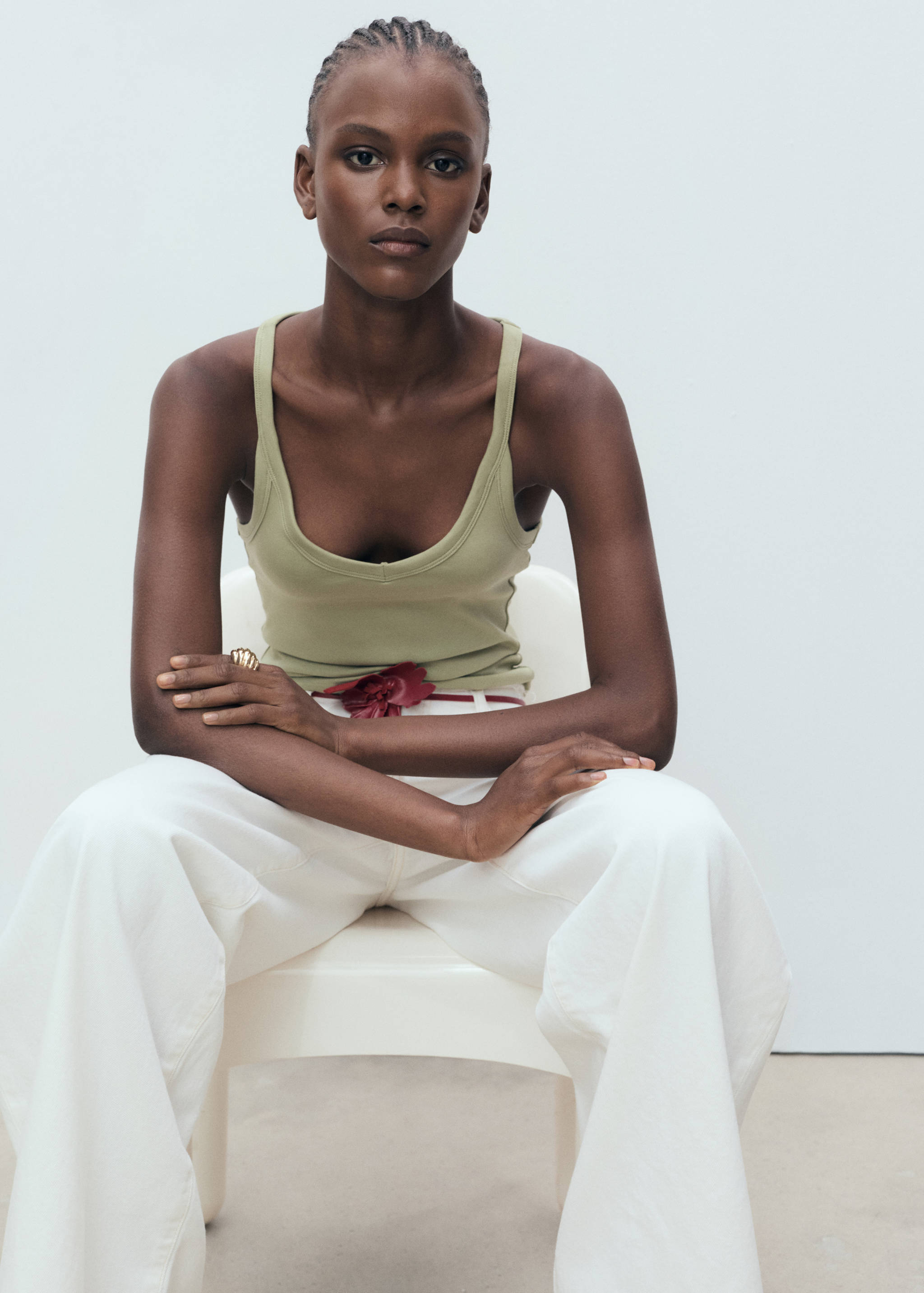 Cotton top with straps - Details of the article 2