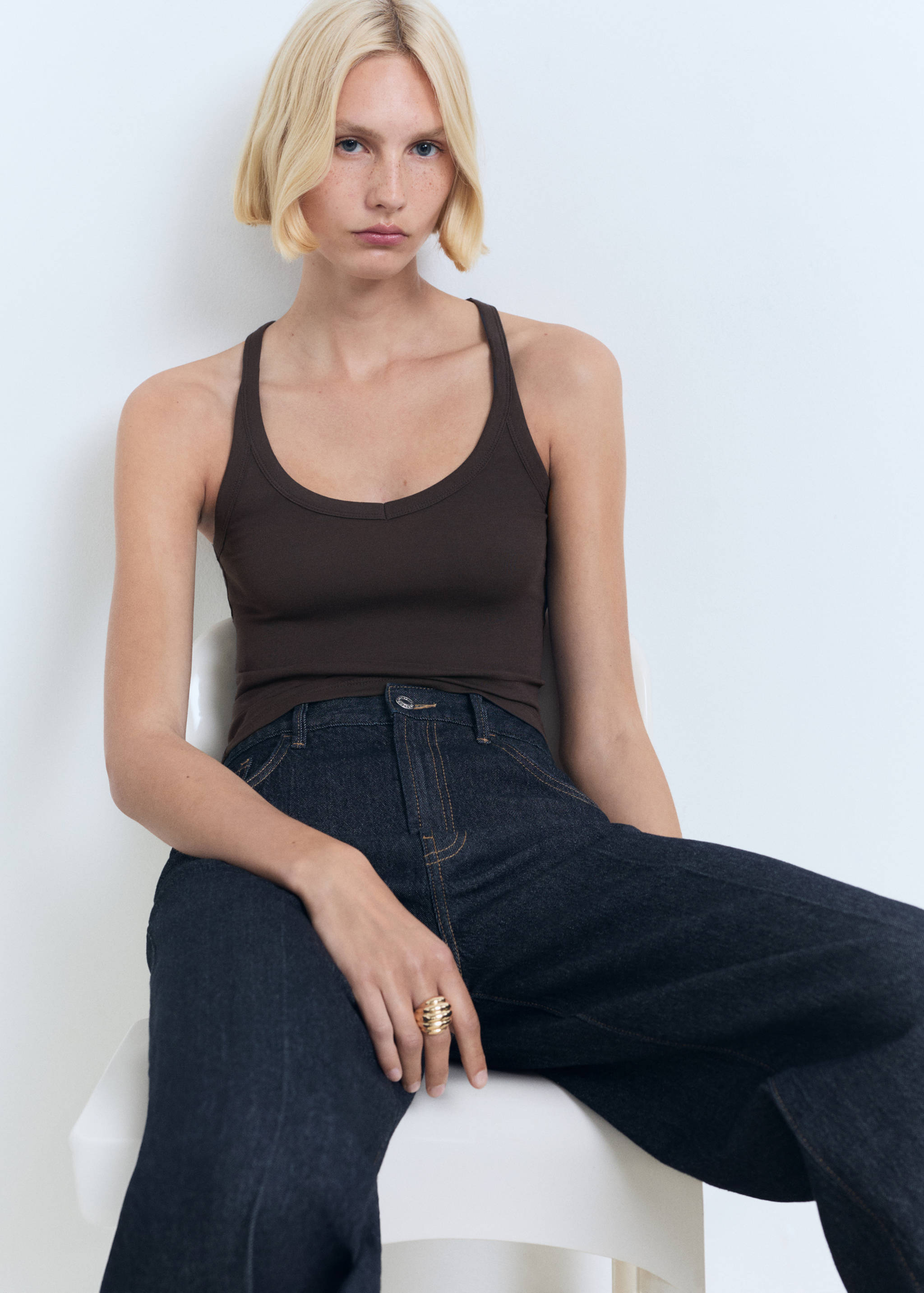 Cotton top with straps - Details of the article 2