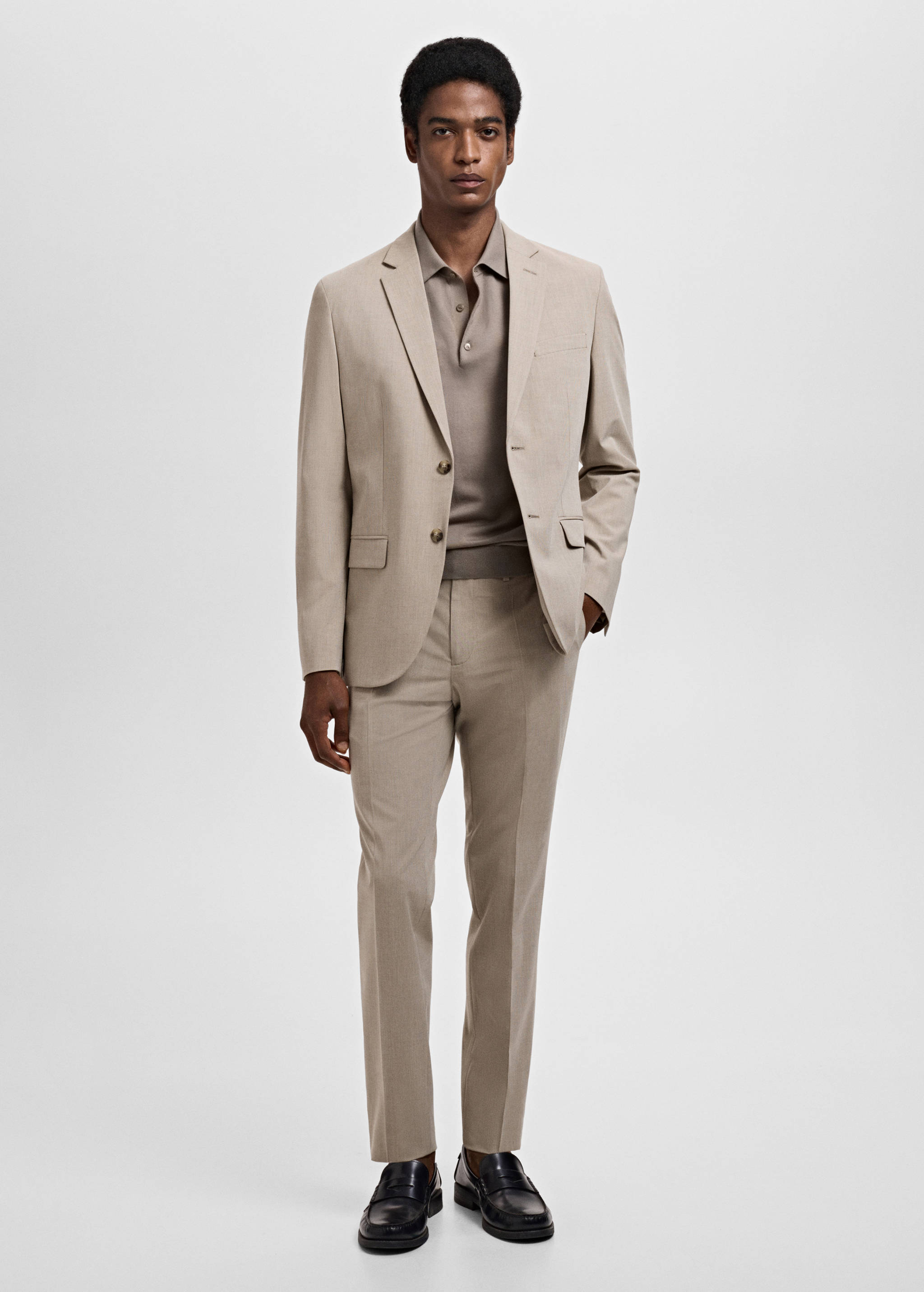 Stretch fabric super slim-fit suit trousers - General plane