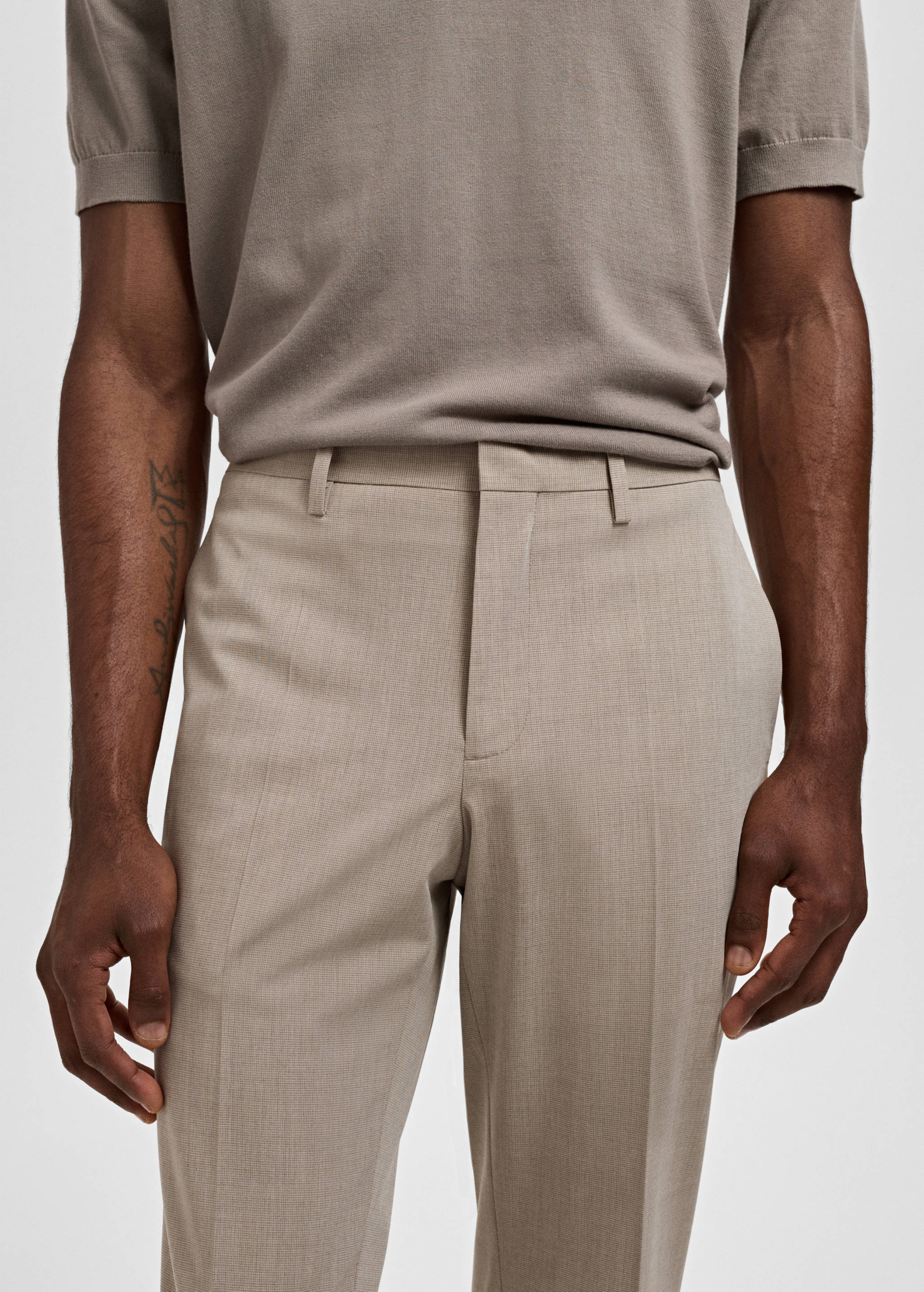Stretch fabric super slim-fit suit trousers - Details of the article 1