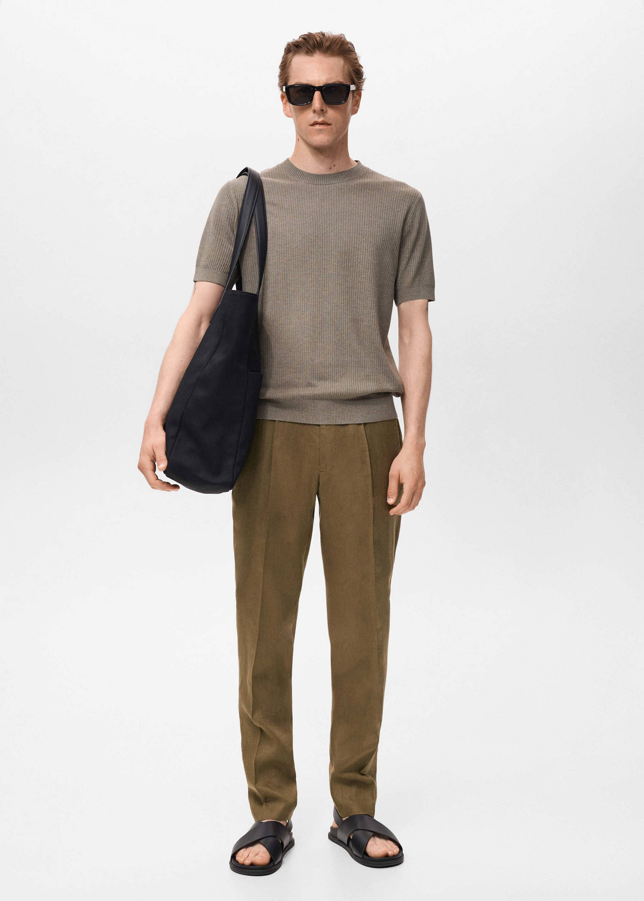 Salerno 100% Linen Slim Fit Suit Pants - General plane