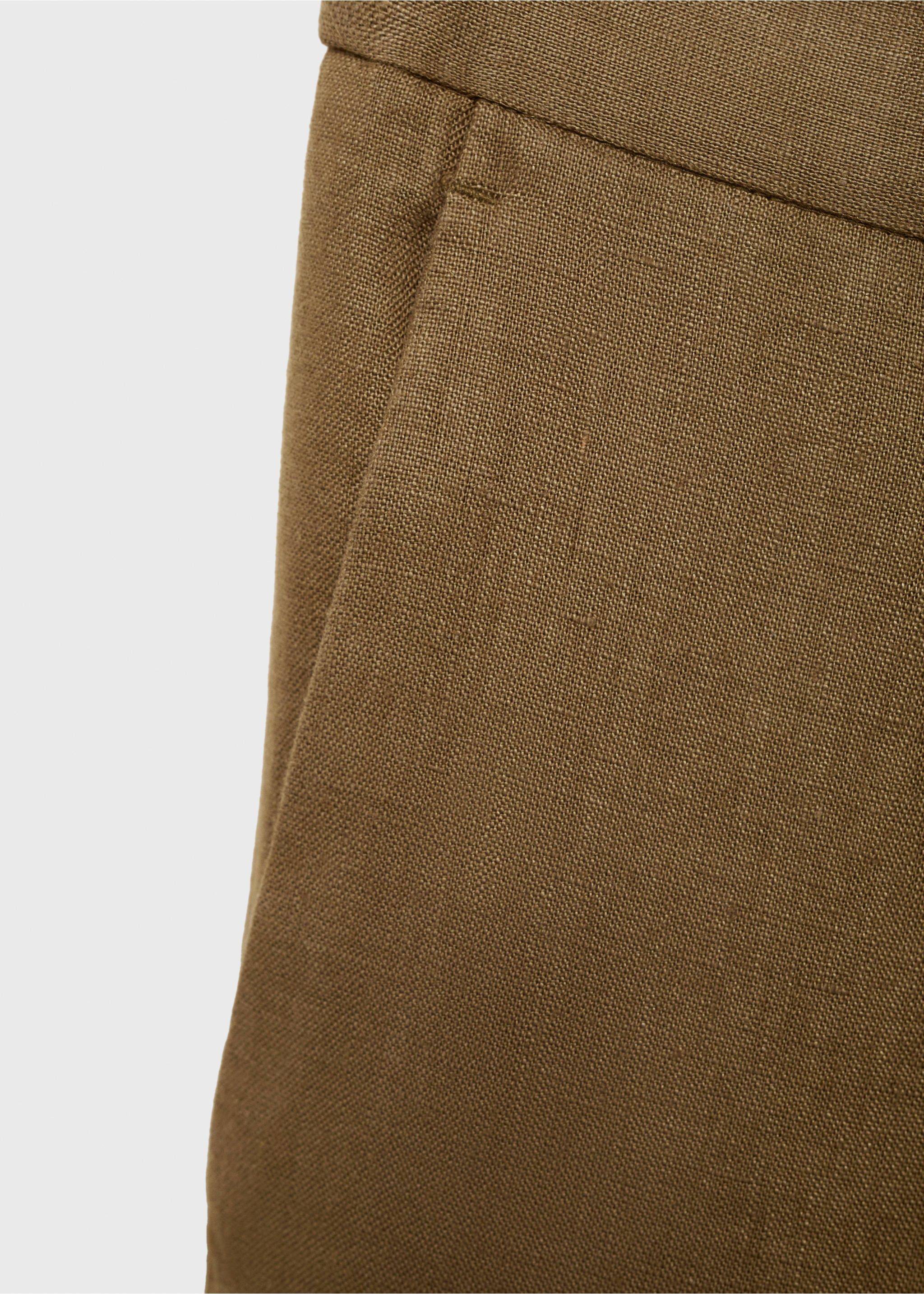 Spodnie garniturowe Salerno 100% len slim fit - Szczegóły artykułu 0, Khaki. Ref: 17051193-00.