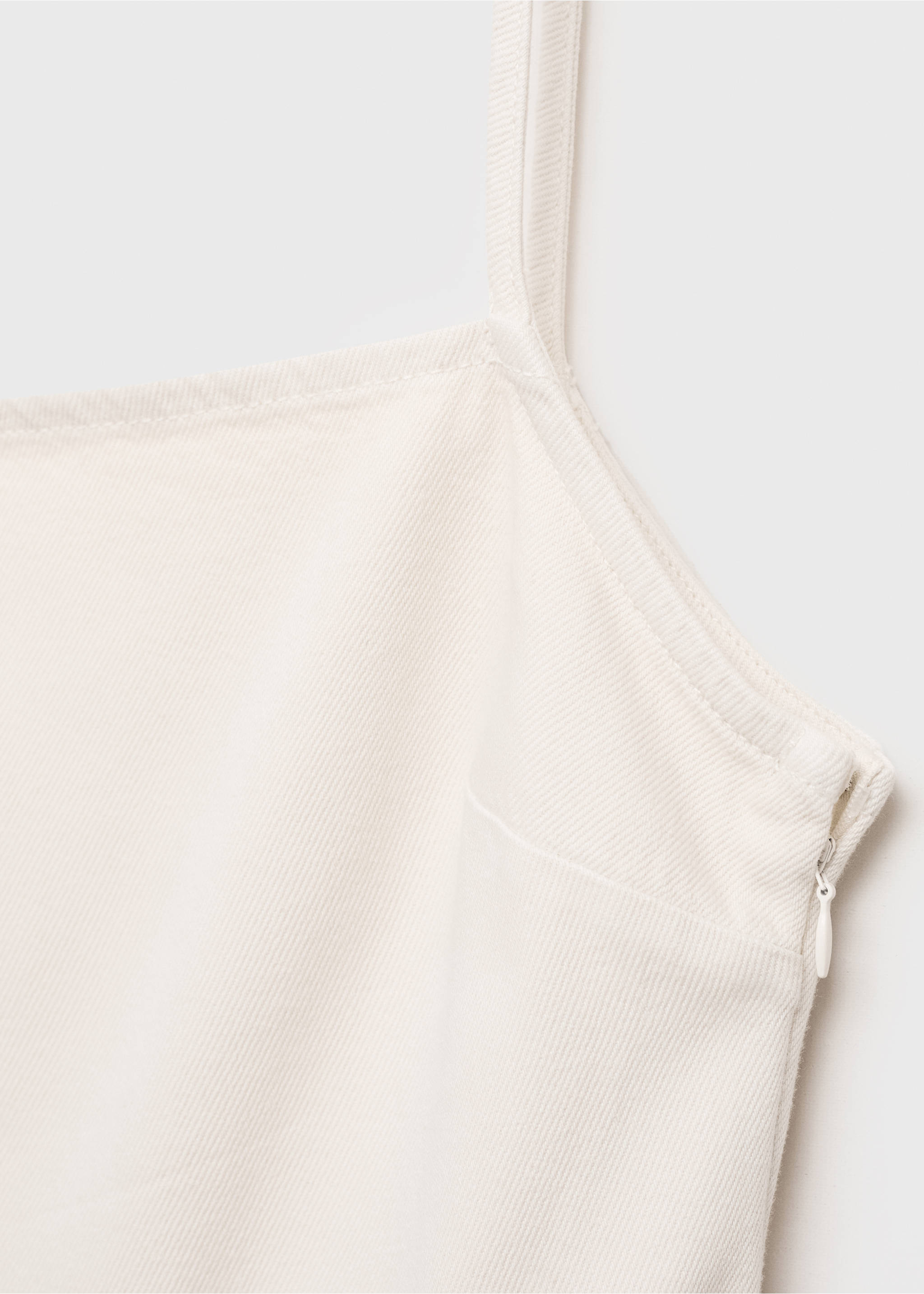 Denim pinafore - Details of the article 0, White. Ref: 17051198-00.