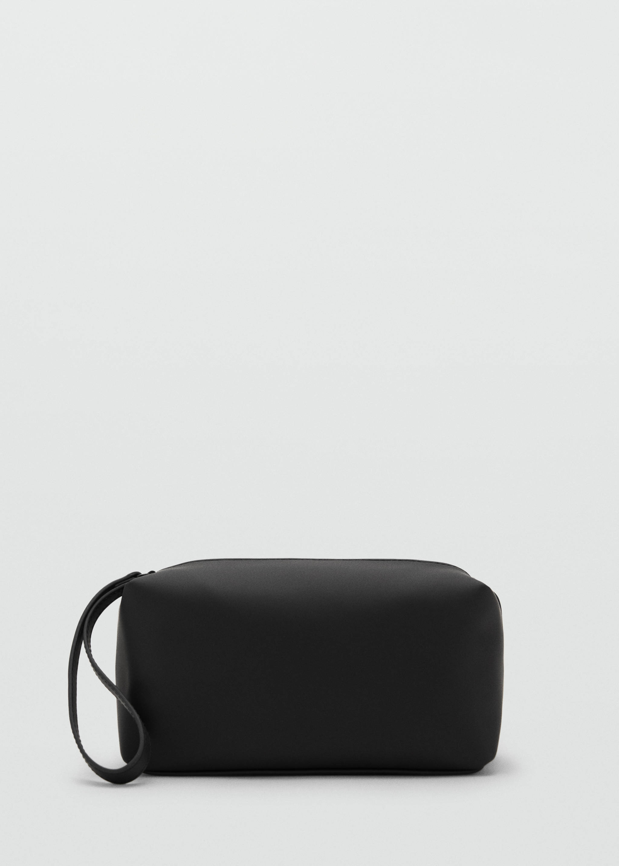Trousse de toilette effet grainé à poignée contrastante - Article sans modèle