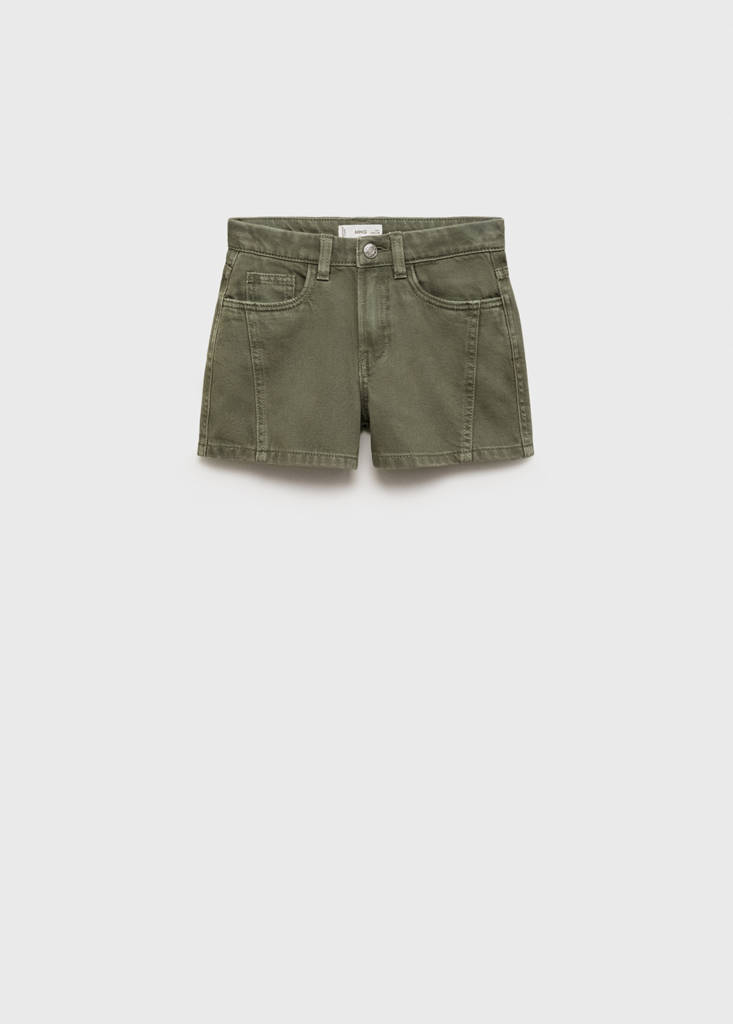 Shorts with stitching detail — Khaki