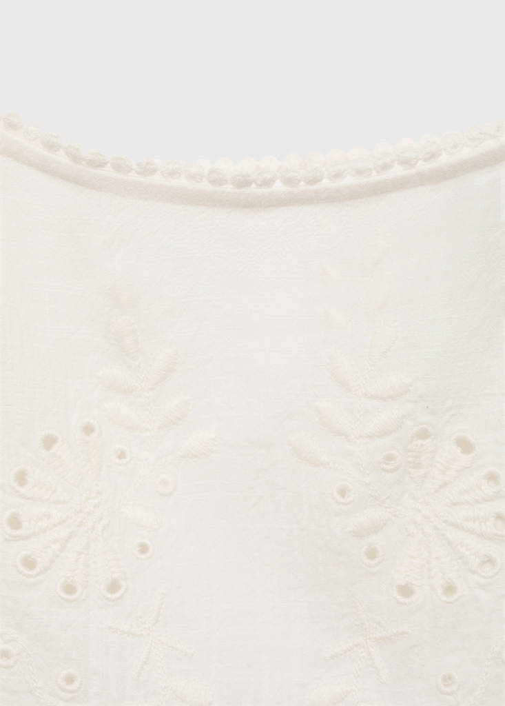 Lace embroidered top — Off White