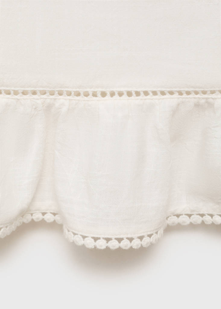 Lace embroidered top — Off White