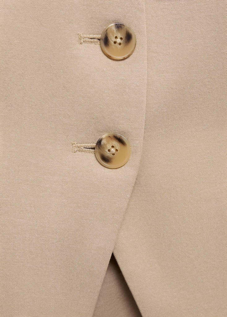 Linen-blend suit waistcoat — Medium Brown