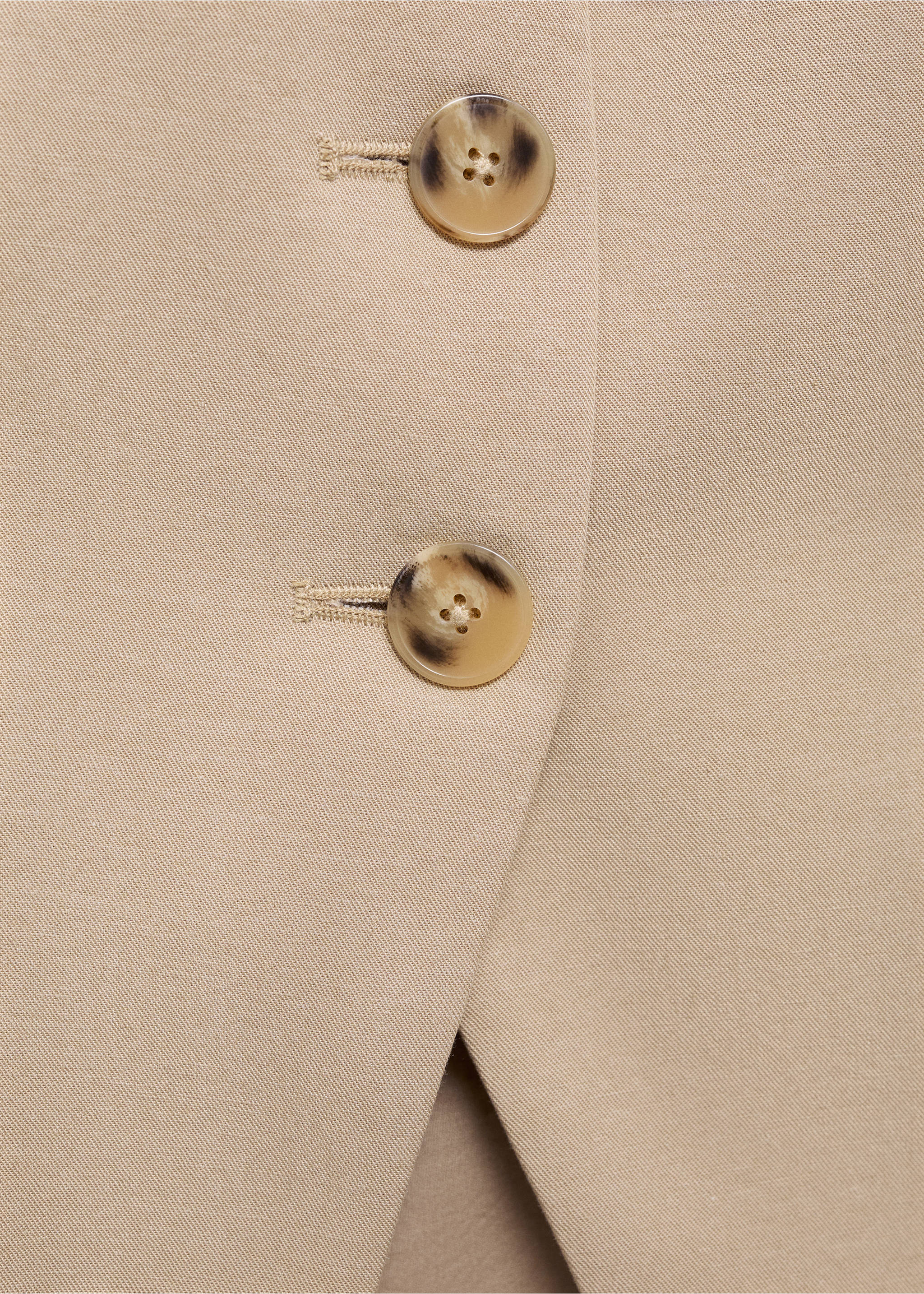 Linen-blend suit waistcoat - Details of the article 0, Medium Brown. Ref: 17051206-00.