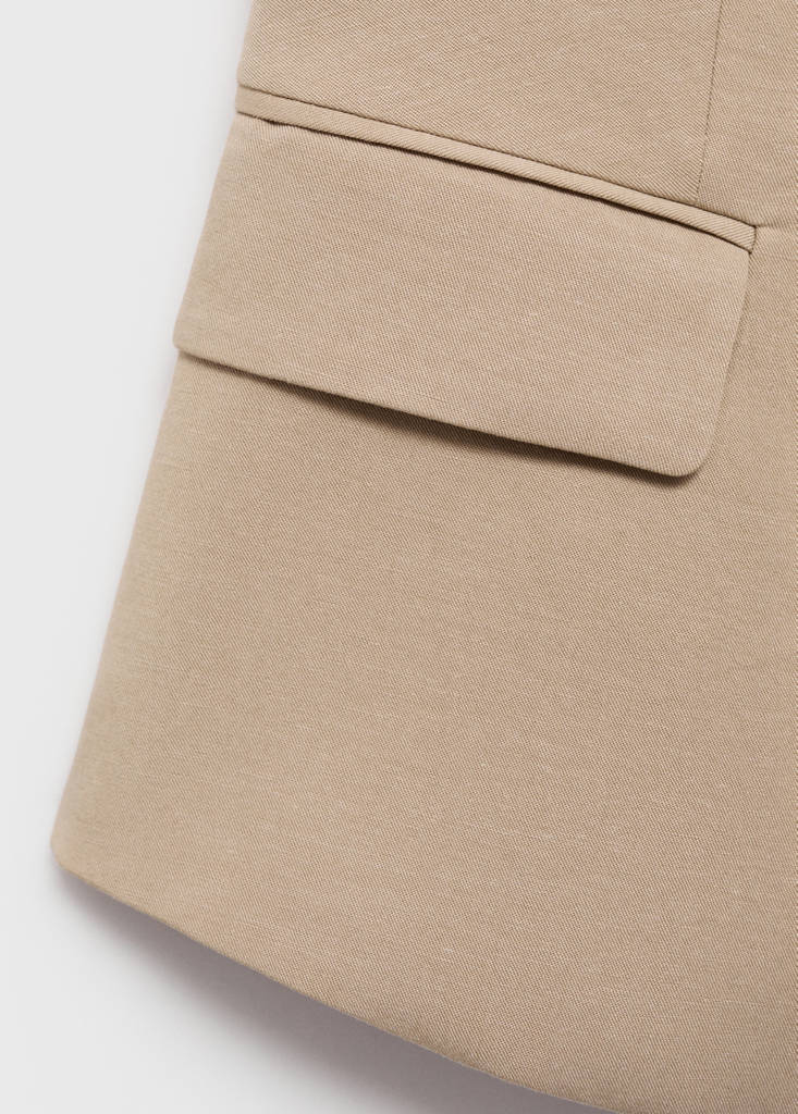 Linen-blend suit waistcoat — Medium Brown