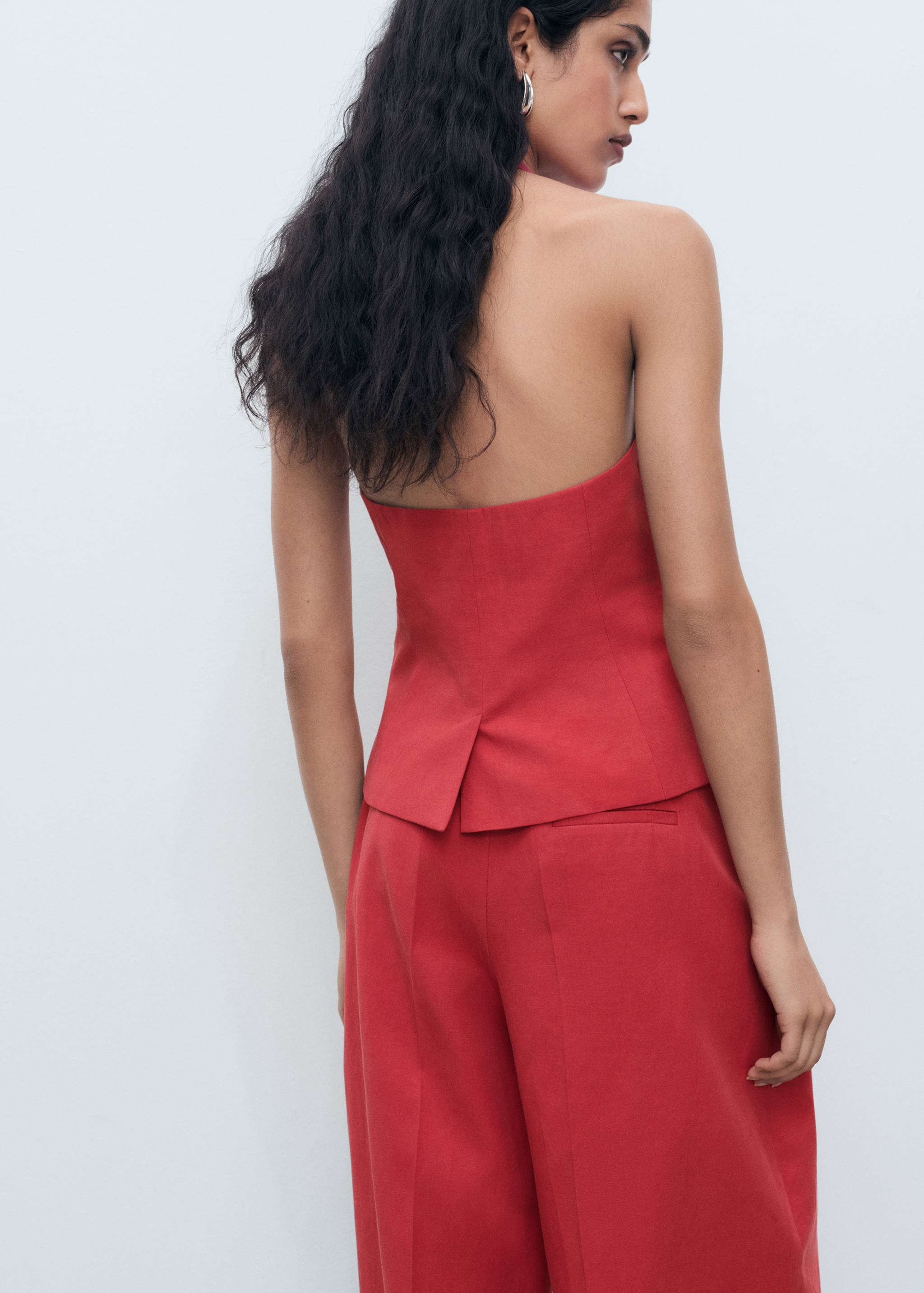 Linen-blend suit waistcoat - Reverse of the article