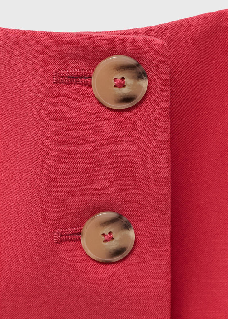 Linen-blend suit waistcoat — Cherry