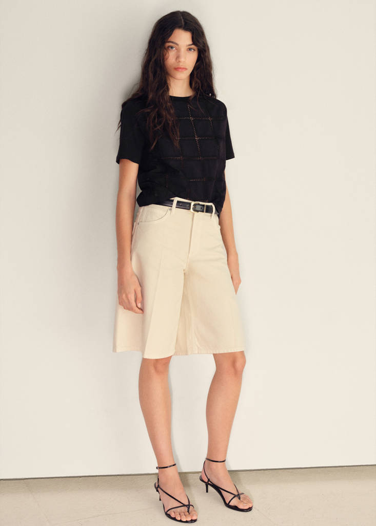 MANGO - T-shirt détails brodés noir - XXS