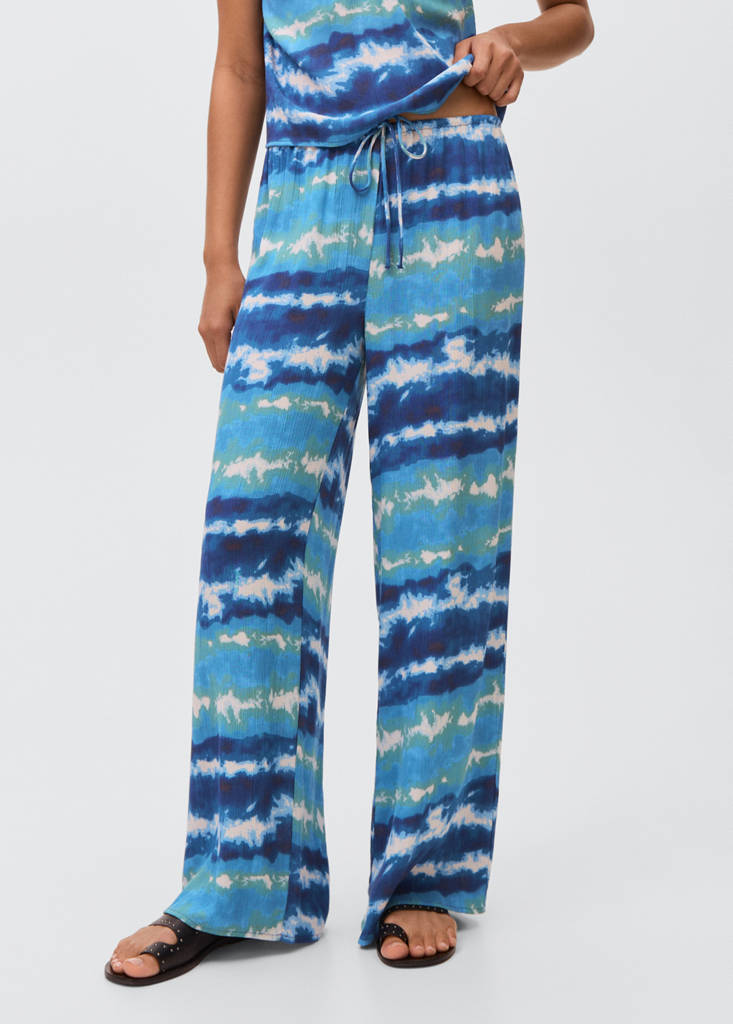 Trousers with tie-dye print — Blue