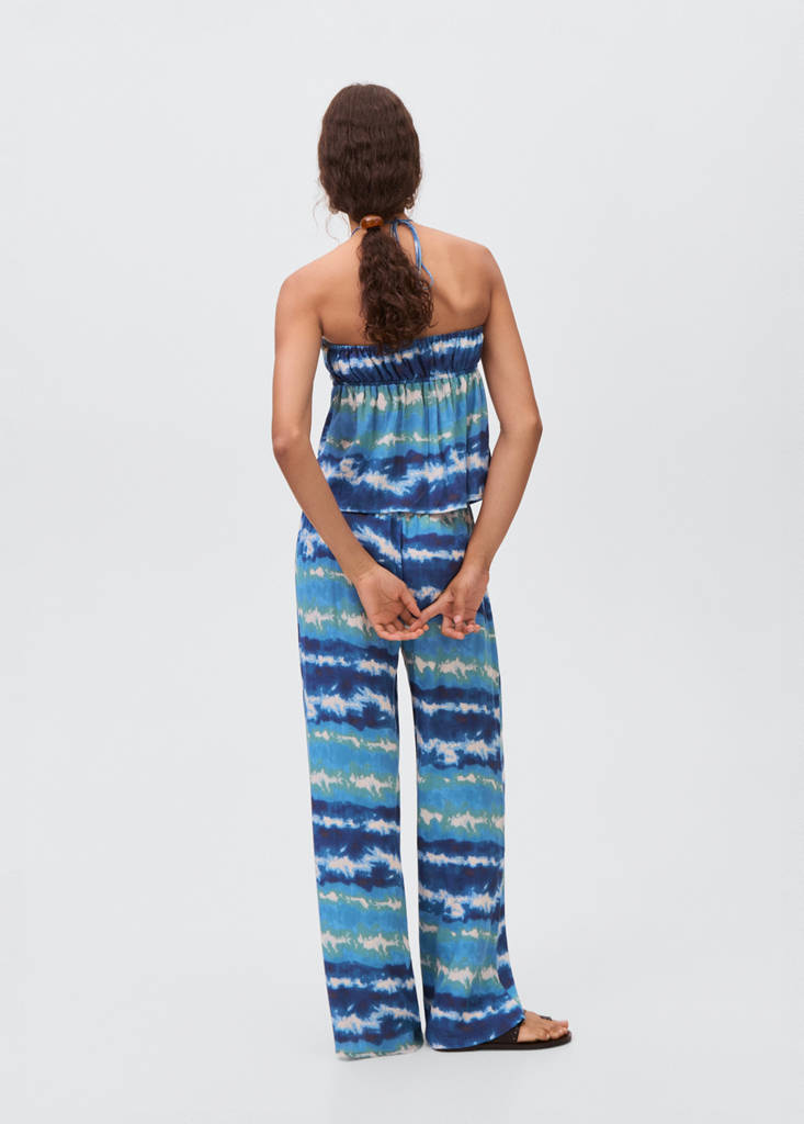 Trousers with tie-dye print — Blue
