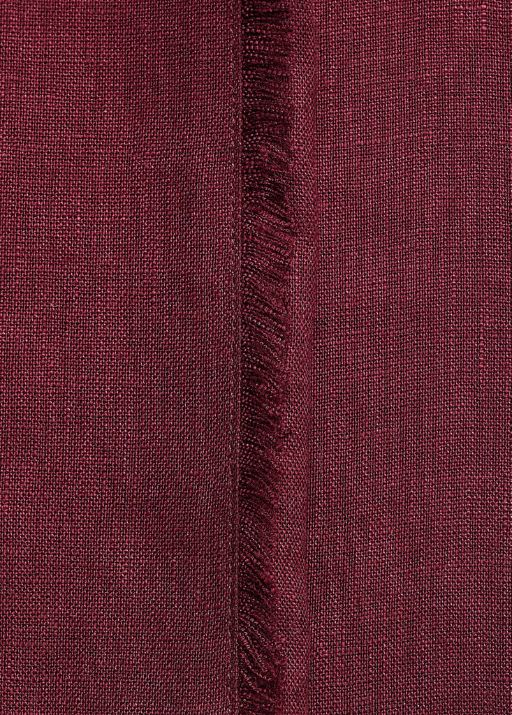 Linen suit trousers with frayed ends — Wine
