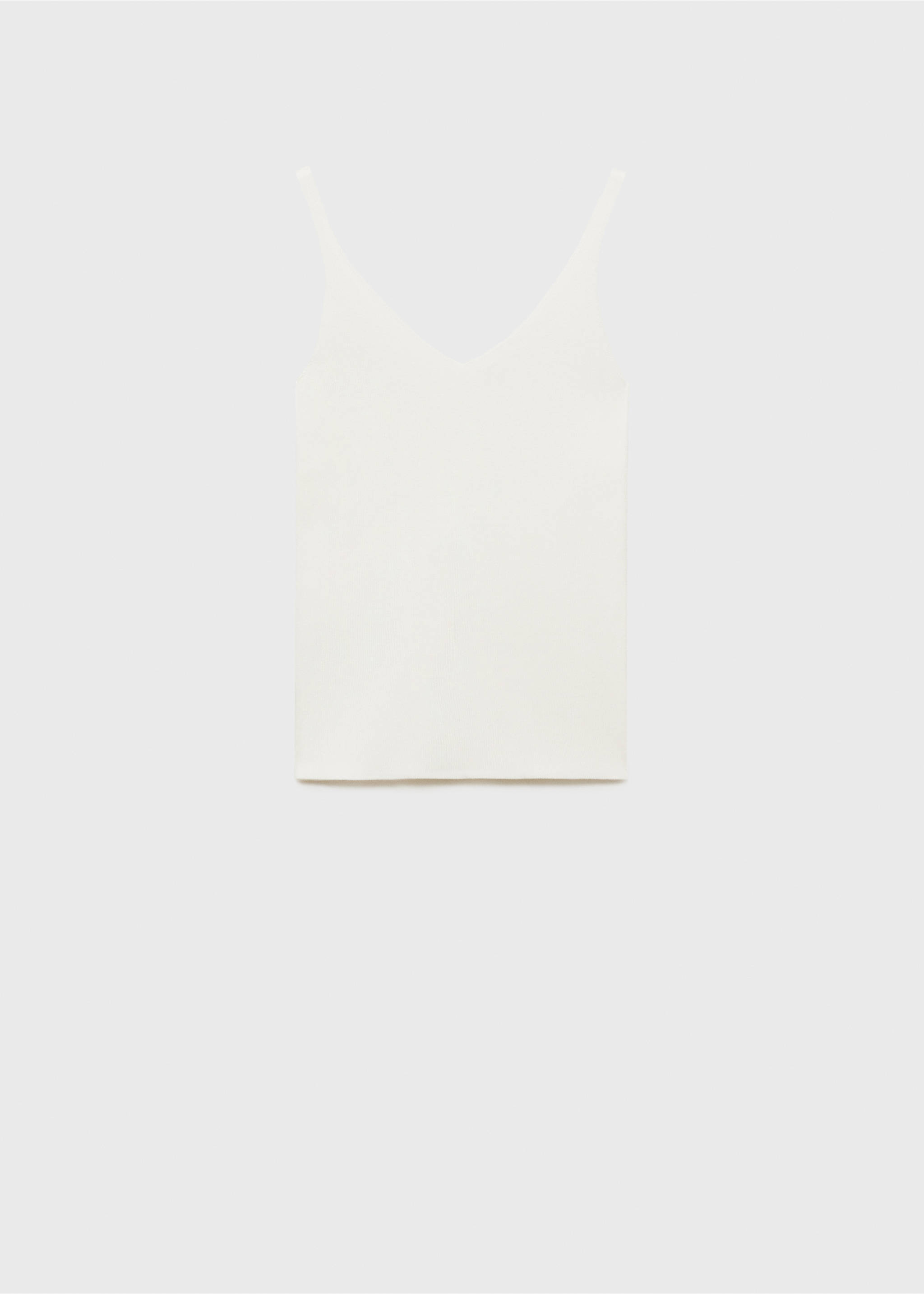 V-neck knitted top - Article without model, Ecru. Ref: 17051217-00.