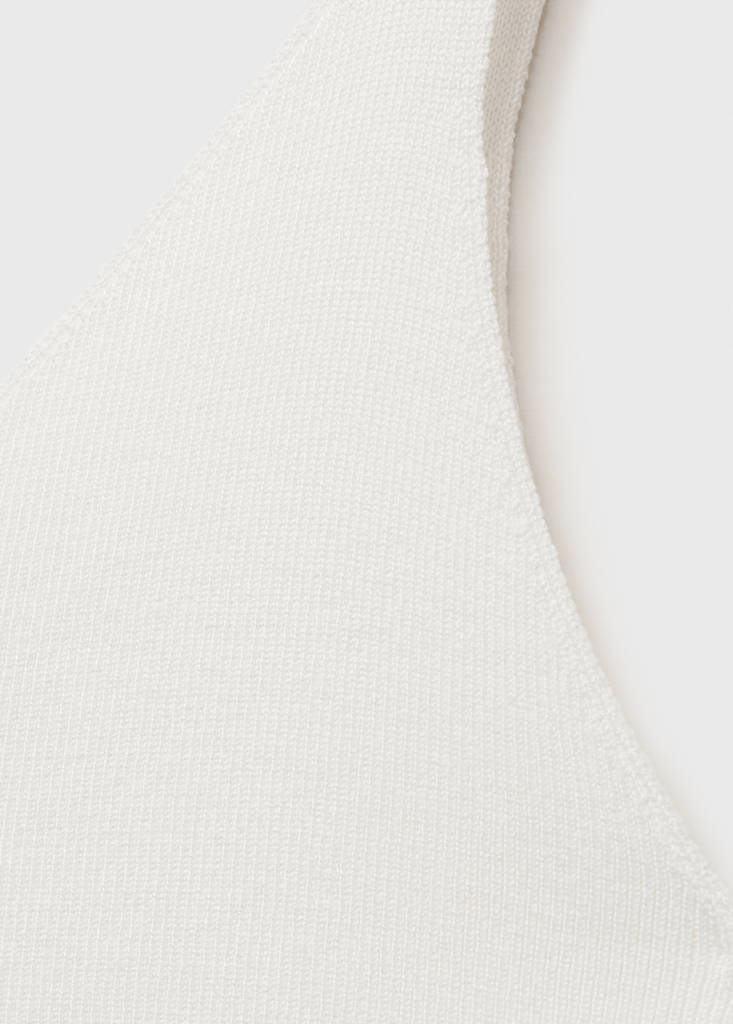 V-neck knitted top — Ecru