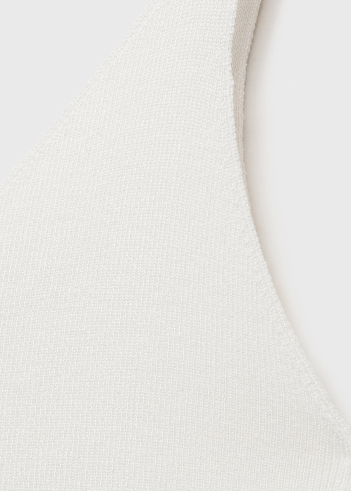 V-neck knitted top — Ecru
