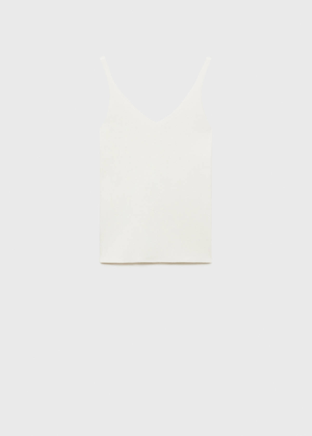 V-neck knitted top — Ecru