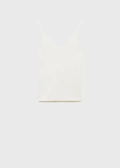 V-neck knitted top — Ecru 9