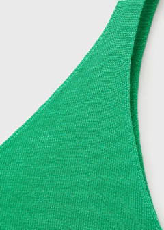 V-neck knitted top — Green 9
