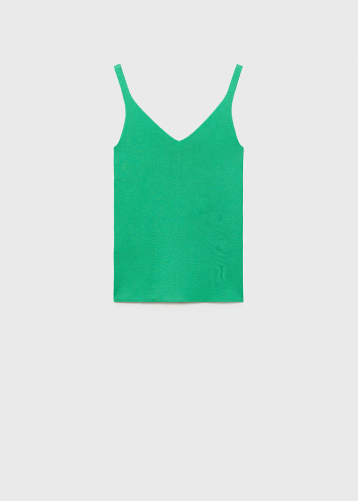 V-neck knitted top — Green