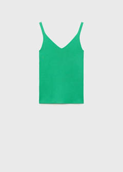 V-neck knitted top — Green 8